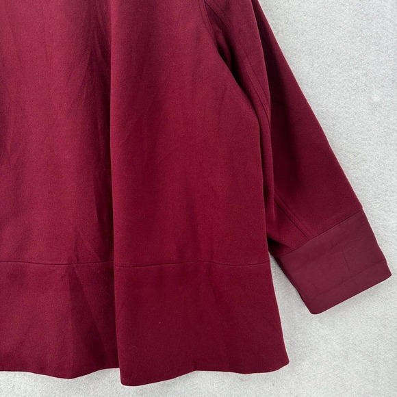 NEW LOGO by Lori Goldstein Peacoat 2X‎ Legacy Double Knit Coat Wineberry Jacket - Picture 7 of 13